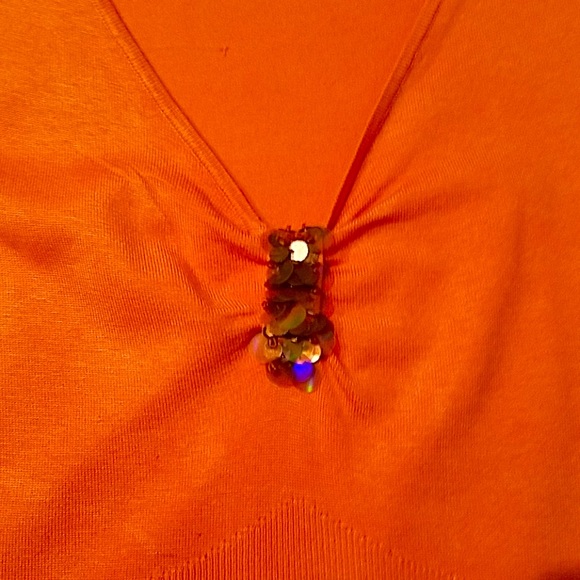 🌺 August Silk tangerine color shell top 🌺 - Picture 2 of 5